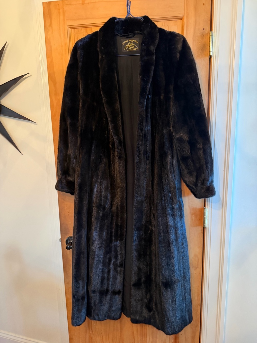 Blackglama ranch mink full length coat. Made by Alaska Fur Gallery.